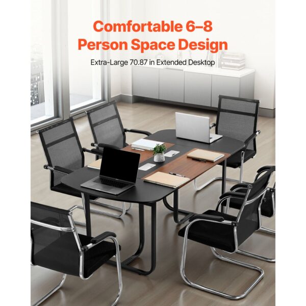 VEVOR Konferenztisch Besprechungstisch für 6-8 Personen 180 x 90 cm ovaler Schreibtisch Seminartisch – Bild 2