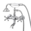 VEVOR Badewannenarmatur Klauenfuß zur Wandmontage mit Handbrause, Wasserhahn Wannenfüll Set poliertes Chrom