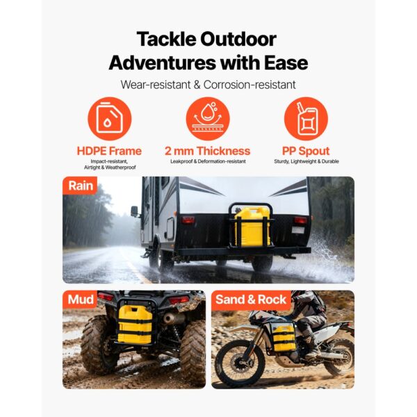 VEVOR Kraftstoffkanister 2er-Pack 19 L, max. Durchflussrate 15 L/min, ATVs & UTVs – Bild 5