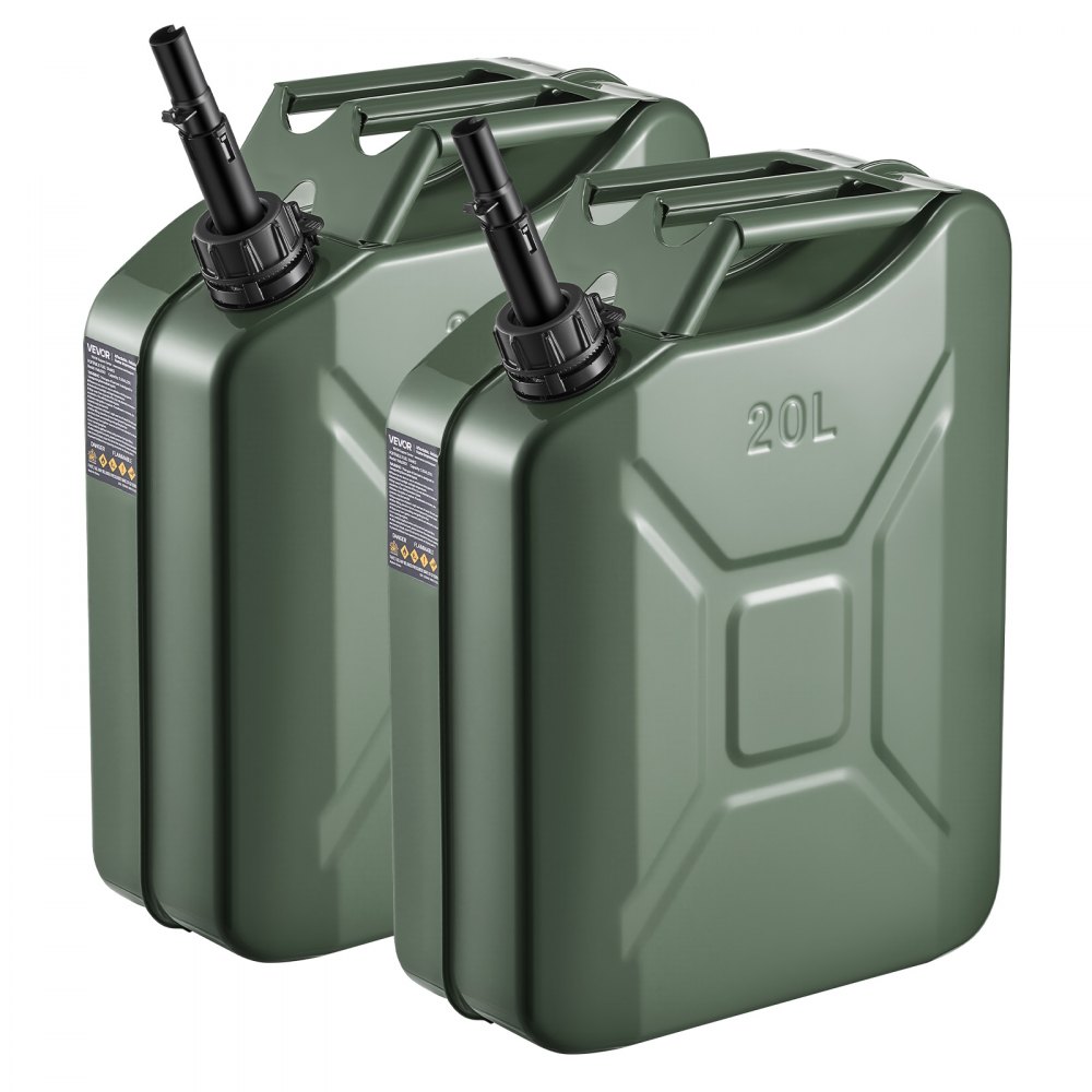 VEVOR Kraftstoffkanister, 20 L, max. Durchflussrate 6 l/min, Metall-Benzintank für die meisten Autos, 2er-Pack