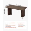 VEVOR Chefschreibtisch (160 lang) moderner Bürotisch mit Kabelanschlussloch, 113,4 kg Tragkraft, Braun+Schwarz – Bild 3