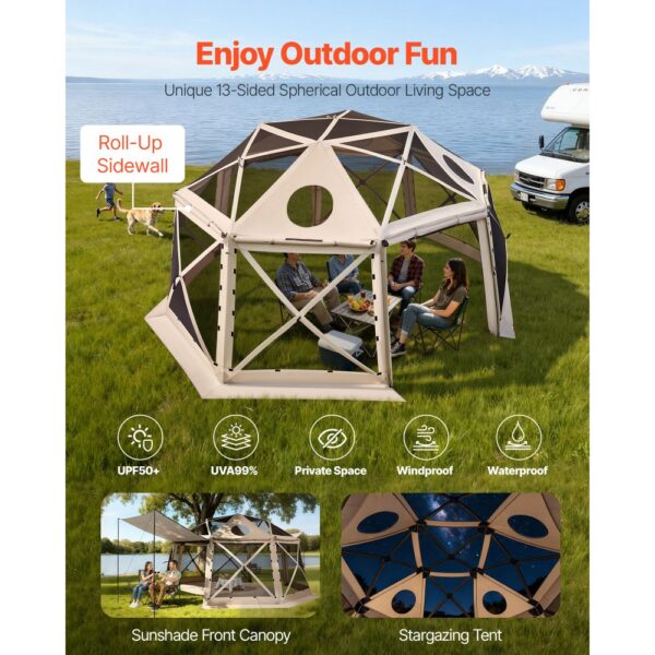 VEVOR Pop-up-Pavillon, 4,57 x 4,57 m, 13-seitiges, 360°-Belüftung, Partyzelt für 12–15 Personen – Bild 3