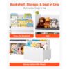 VEVOR Kinderregal mit Sitzbank & Rückenlehne & Bücherregal & Spielzeug-Organize, 170 x 40 x 80 cm, weiß – Bild 3