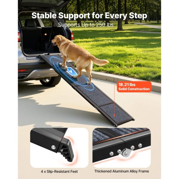VEVOR Hunderampe, 180 x 43,2 cm, faltbare Hundeautorampe für mittelgroße & große Hunde bis 113 kg – Bild 2