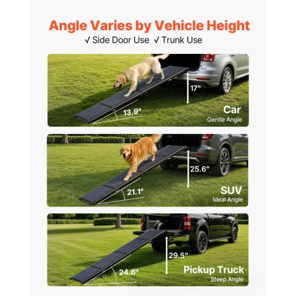 VEVOR Hunderampe, 180 x 43,2 cm, faltbare Hundeautorampe für mittelgroße & große Hunde bis 113 kg – Bild 5