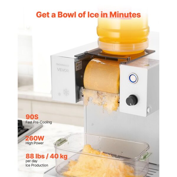 VEVOR Schneeflocken-Eismaschine, 40 kg/Tag Eis-Rasiermaschine, elektrischer Bingsu-Maschine mit 1,8 L Tank – Bild 2 VEVOR Schneeflocken-Eismaschine, 40 kg/Tag Eis-Rasiermaschine, elektrischer Bingsu-Maschine mit 1,8 L Tank – Bild 2
