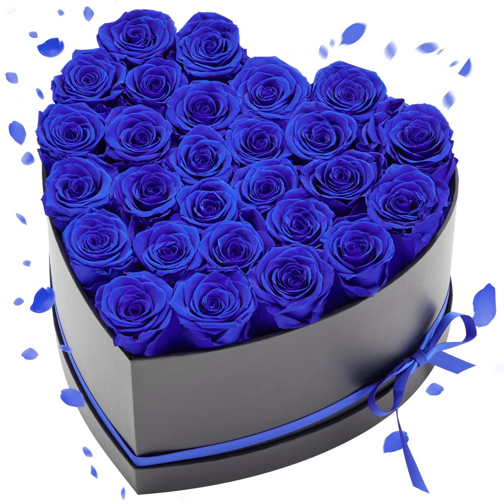 VEVOR 27x Ewige Rosen in Herzform Box, konservierter Blumenstrauß, Blumen Geschenkbox für ihre Frau
