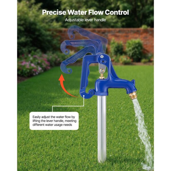 VEVOR Frostsicherer Gartenhydrant, 1280 mm, Außenwasserhahn mit 609,6 mm Eingrabetiefe – Bild 2
