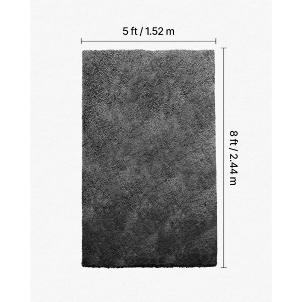 VEVOR Hochflor Teppich 2438x1524 mm, flauschiger Teppich mit dreilagigem Material, 35 mm Florhöhe – Bild 3