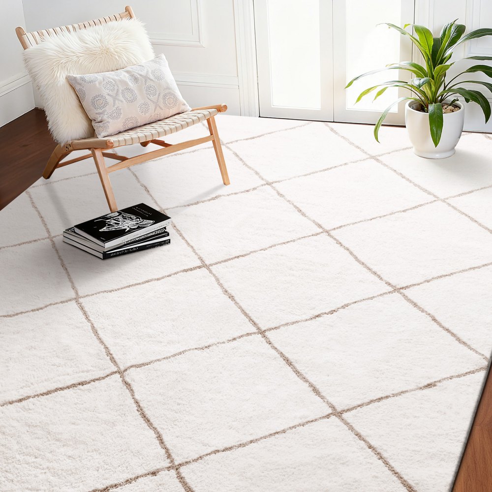 VEVOR Kurzflor Teppich 3048 x 2438 mm, kuscheliger Wohnzimmerteppich, Bodenteppich für Wohnzimmer