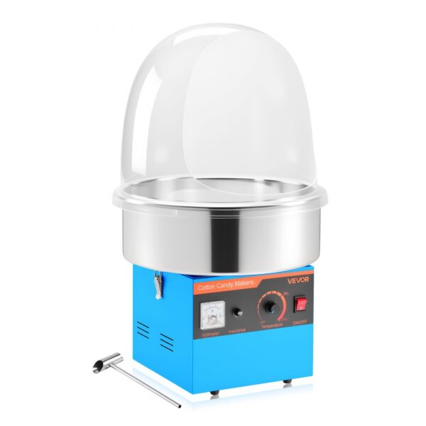 VEVOR Elektrische Zuckerwattemaschine 1000 W, Zuckerwattenmacher mit Deckel & Edelstahlschüssel & Zuckerlöffel