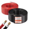 VEVOR Solarkabel Verlängerung, 30,5 m Schwarz & 30,5 m Rot, 10 AWG Solarverlängerungskabel