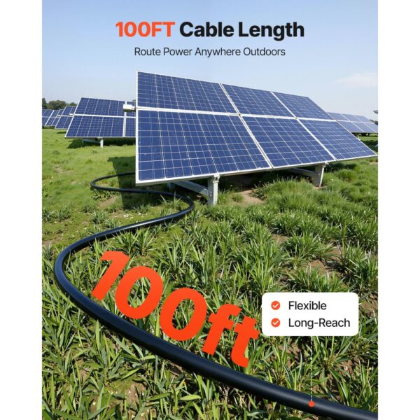 VEVOR Solarkabel Verlängerung, 30,5 m Schwarz & 30,5 m Rot, 10 AWG Solarverlängerungskabel – Bild 4