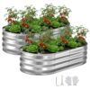 VEVOR Hochbeet Metall 2er-Pack 120x60x30 cm, Ovales Gartenbeet, Pflanzkasten-Set für den Außenbereich VEVOR Hochbeet Metall 2er-Pack 120x60x30 cm, Ovales Gartenbeet, Pflanzkasten-Set für den Außenbereich