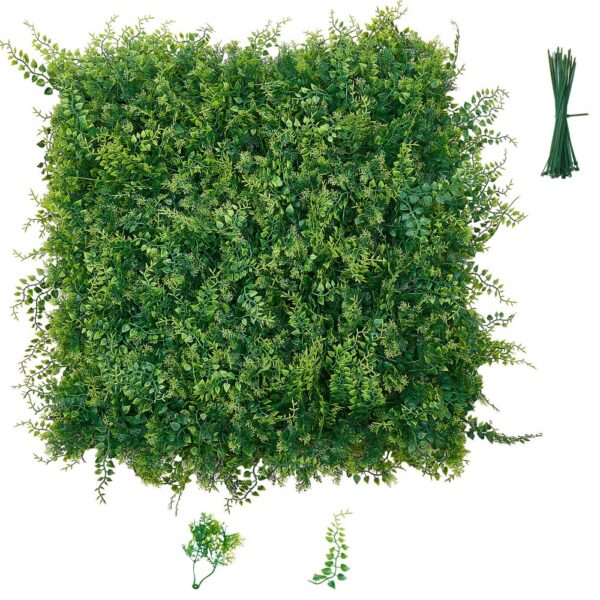 VEVOR Künstliche Hecke 50x50 cm 12-tlg. Set, Pflanzenwand, Kunstpflanzen Balkonverkleidung für Hochzeiten
