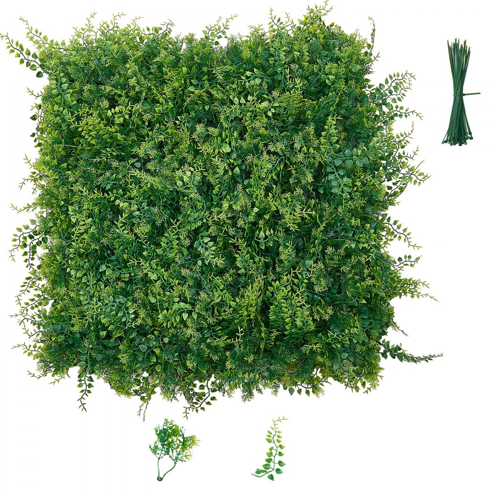 VEVOR Künstliche Hecke 50x50 cm 12-tlg. Set, Pflanzenwand, Kunstpflanzen Balkonverkleidung für Hochzeiten
