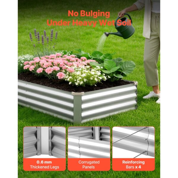 VEVOR Hochbeet Metall 2er-Pack 180x90x30 cm, Rechteckiges Gartenbeet, Pflanzkasten-Set für Außenbereich – Bild 3