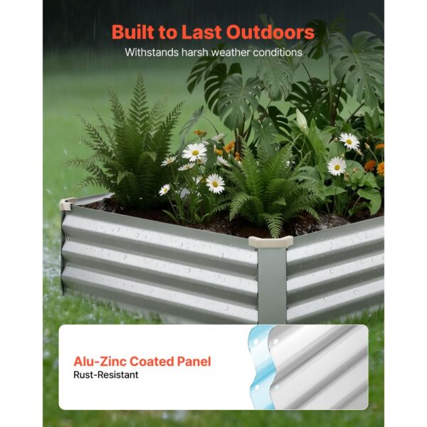 VEVOR Hochbeet Metall 2er-Pack 180x90x30 cm, Rechteckiges Gartenbeet, Pflanzkasten-Set für Außenbereich – Bild 5