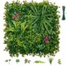 VEVOR Künstliche Hecke 50x50 cm 12-tlg. Set, Pflanzenwand im 3D-Paneelstil, PE-Sichtschutz