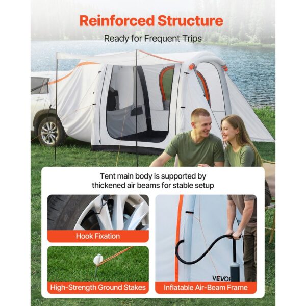 VEVOR Aufblasbares Heckklappenzelt Autozelt (2042+1020) x 2438 x 2020 mm, SUV-Heckzelt für Camping Wandern – Bild 3 VEVOR Aufblasbares Heckklappenzelt Autozelt (2042+1020) x 2438 x 2020 mm, SUV-Heckzelt für Camping Wandern – Bild 3