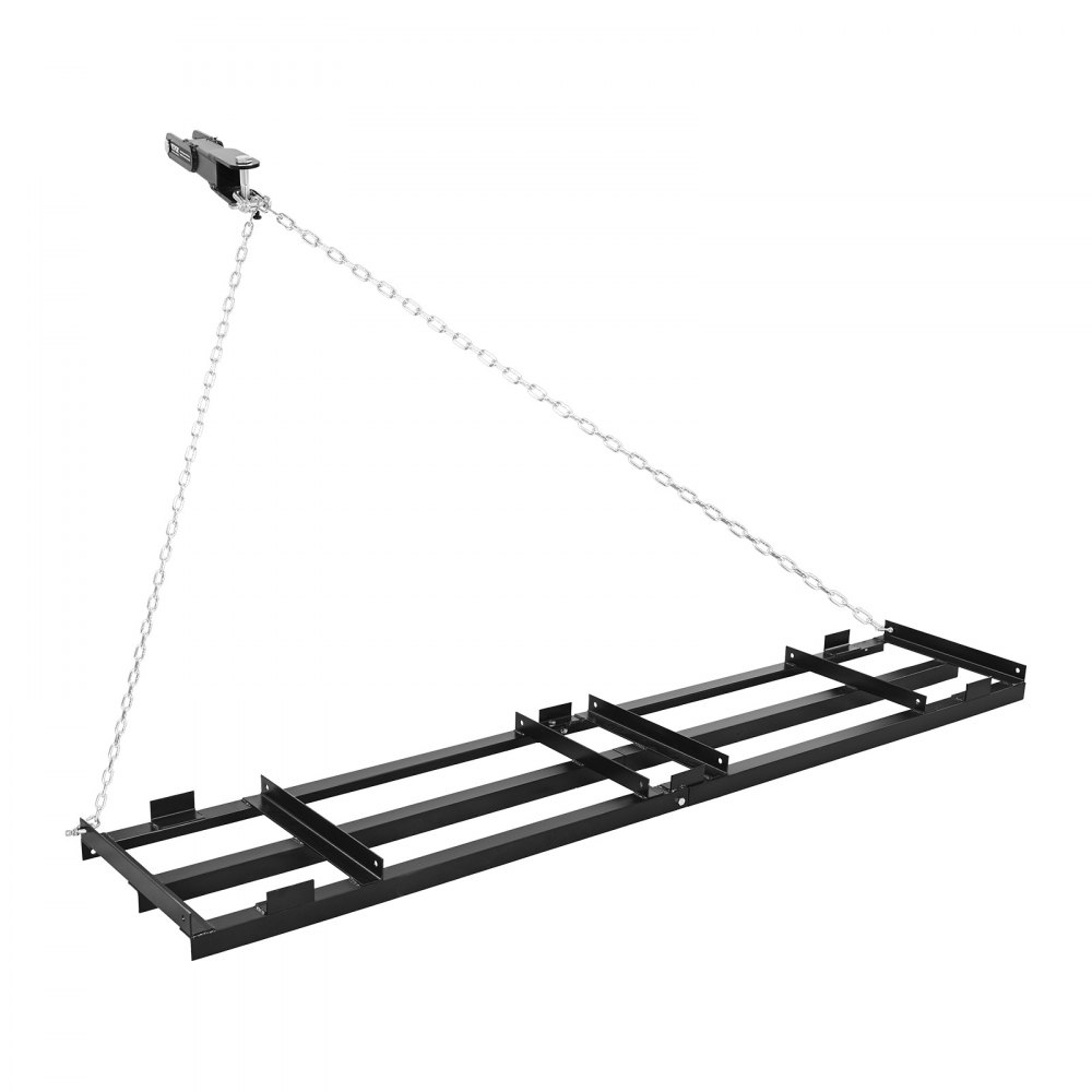 VEVOR Schleppegge 243,5x50 cm, Wiesenschleppe mit 183 cm Kette, Verzinkter Stahl-Feldegge für Kiesauffahrten