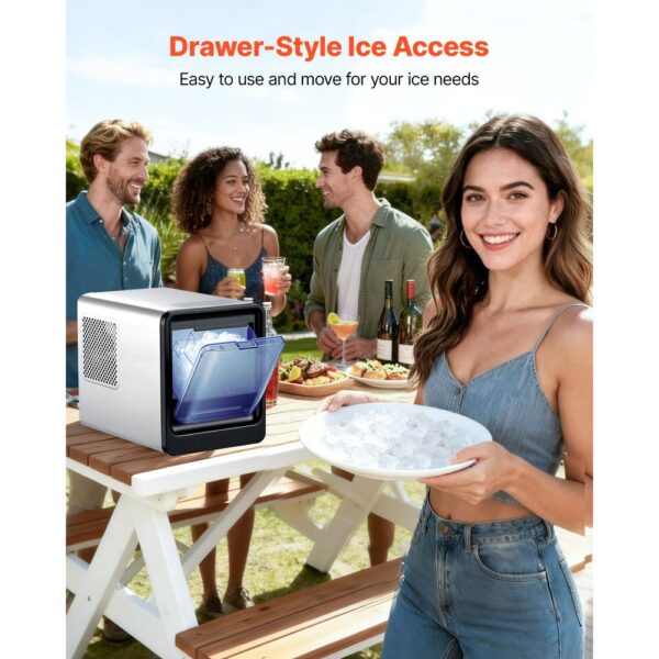 VEVOR Tisch-Eiswürfelmaschine 15 kg pro Tag, Eiswürfelmaschine für Kaueis für Zuhause Küche Büro Bar Partys – Bild 4