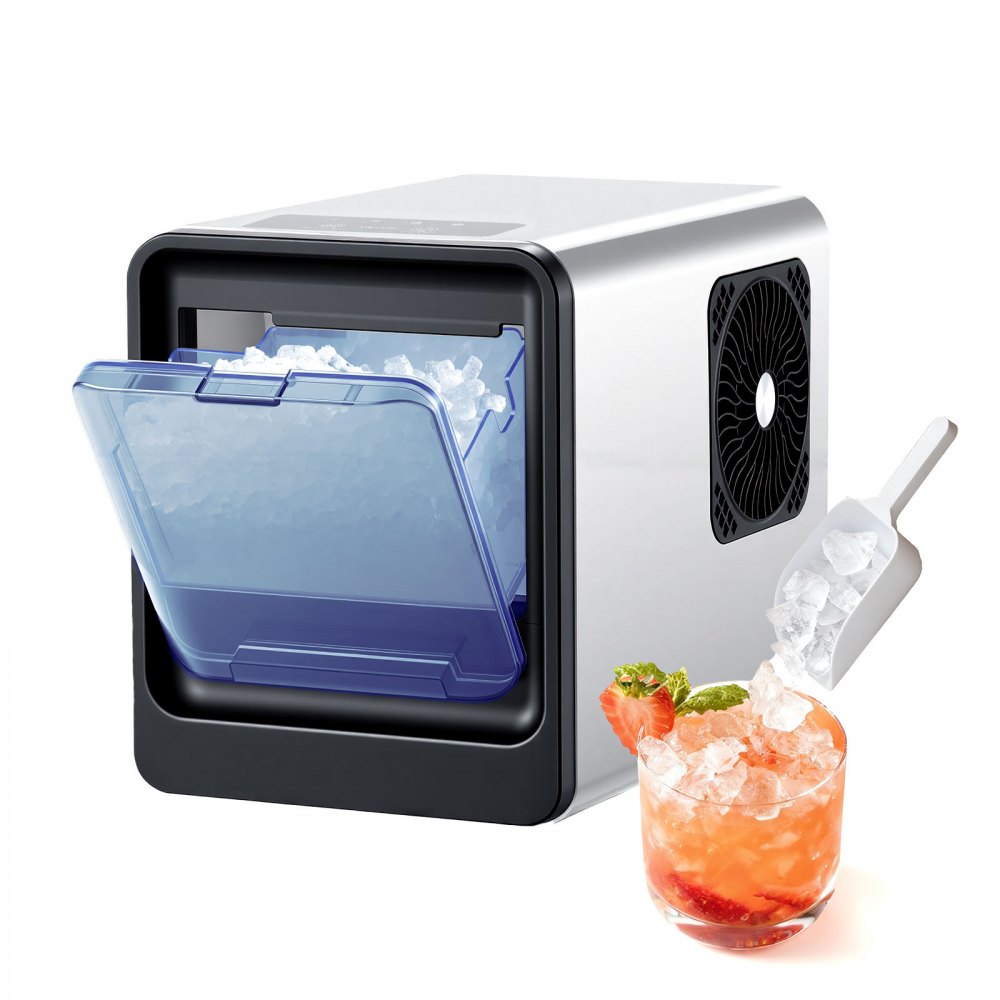 VEVOR Tisch-Eiswürfelmaschine 15 kg pro Tag, Eiswürfelmaschine für Kaueis für Zuhause Küche Büro Bar Partys