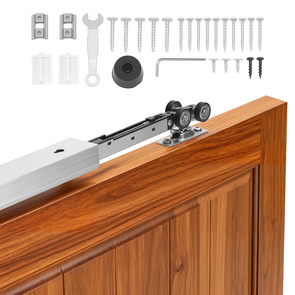 VEVOR Schiebetürbeschlag-Set 1746 mm, Schiebetürsystem für Einzeltüren (25–45 mm Dicke / 914 mm Breite)