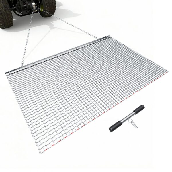 VEVOR Schleppegge 1525x914mm, Feldegge aus Verzinktem Stahl mit Anhängekette, Anbaugerät für ATVs
