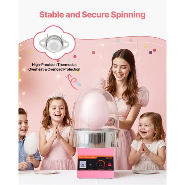 VEVOR Elektrische Zuckerwattemaschine 1000 W, Zuckerwattegerät Rosa – Bild 2