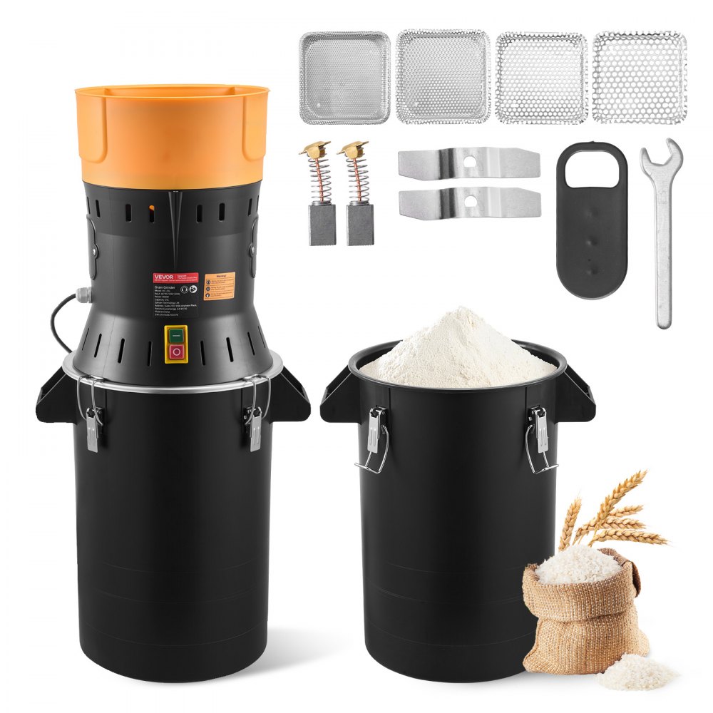 VEVOR Elektrische Getreidemühle 25 L, Gewürzmühle 600 W, Gewürzmühle mit verzinkten & scharfen Klingen