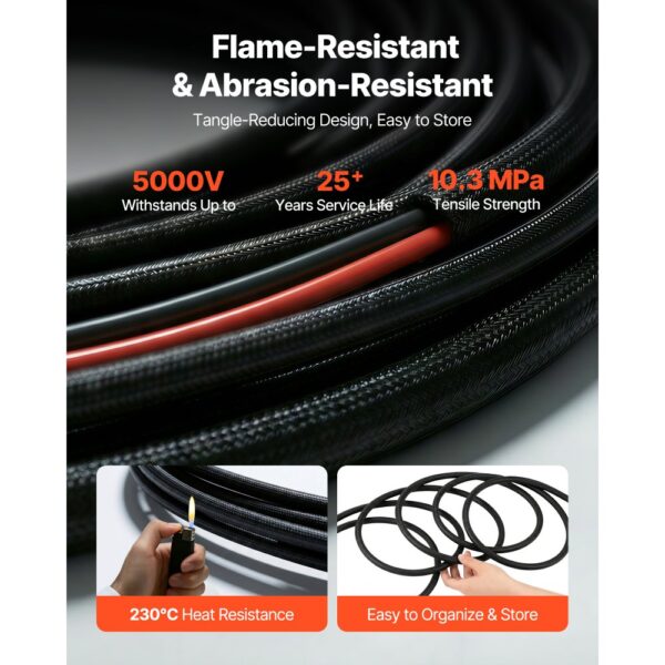 VEVOR Solarkabel Verlängerung 9,14 m, 10 AWG, Solarverlängerungskabel mit Flammhemmender Schutzhülle, IP67 – Bild 3