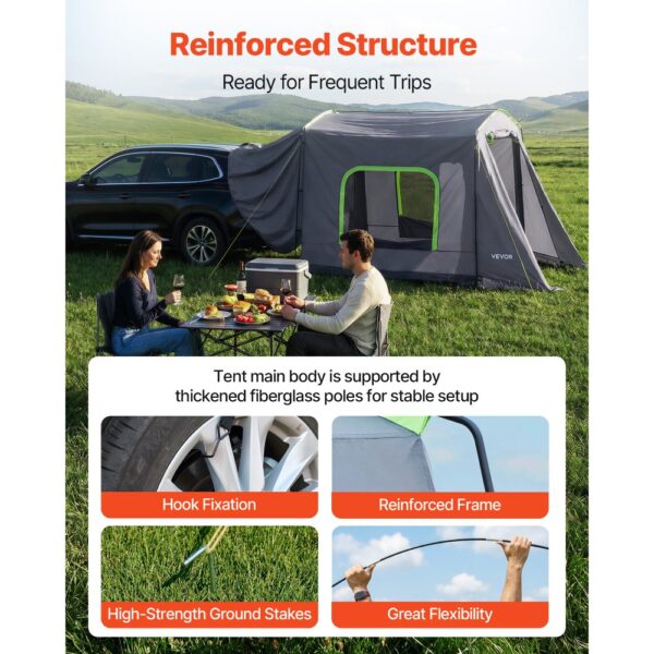 VEVOR Heckklappenzelt Autozelt für 5-9 Personen 323 x 244 x 220 cm – Bild 3