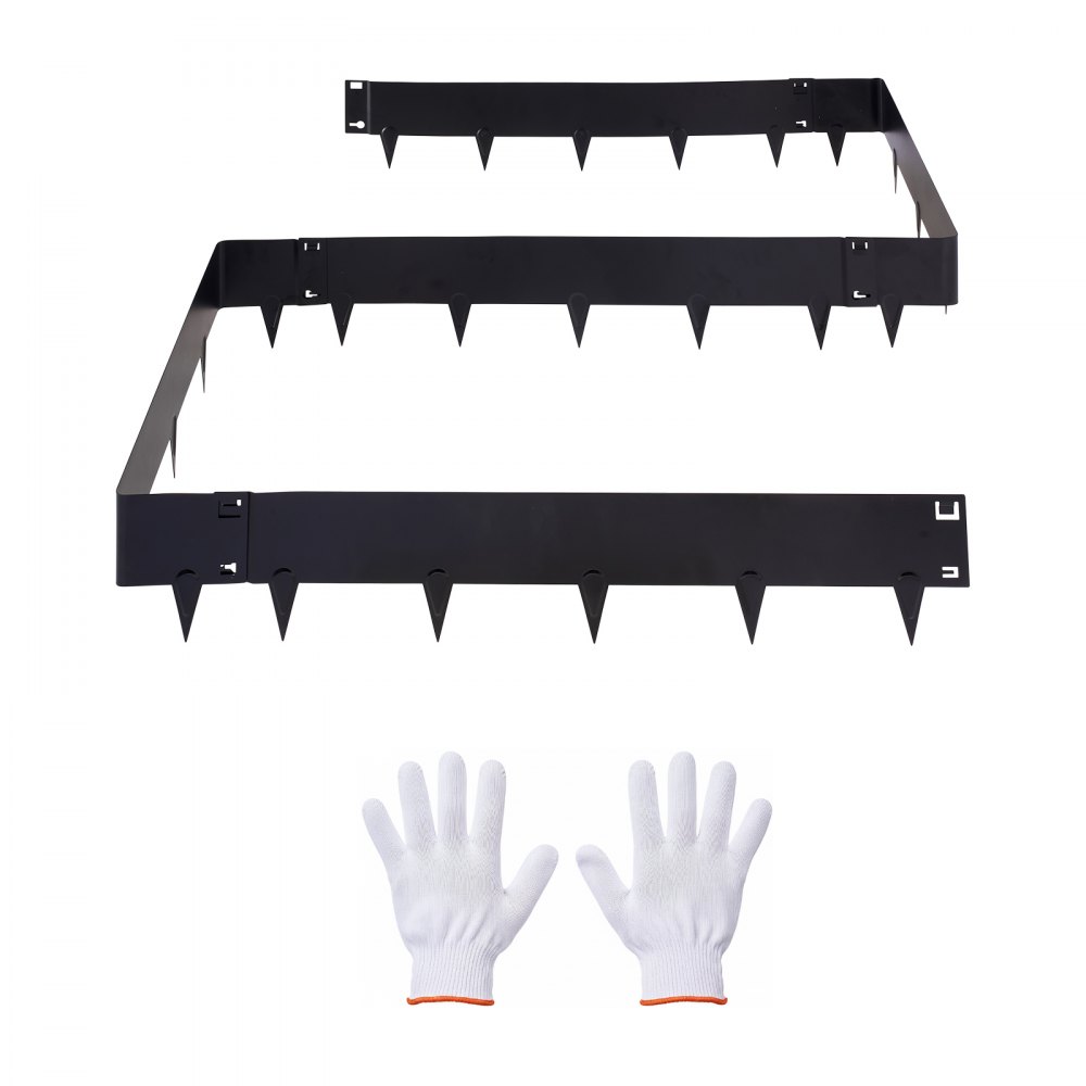 VEVOR Rasenkante 6er-Pack 1016x207 mm, Beeteinfassung aus Verzinktem Stahl, Metall Palisade