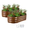 VEVOR Hochbeet Metall 2er-Pack 120x60x30 cm, Ovales Gartenbeet, Pflanzkasten-Set für den Außenbereich