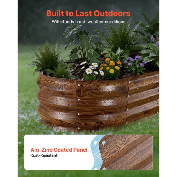 VEVOR Hochbeet Metall 2er-Pack 120x60x30 cm, Ovales Gartenbeet, Pflanzkasten-Set für den Außenbereich – Bild 5