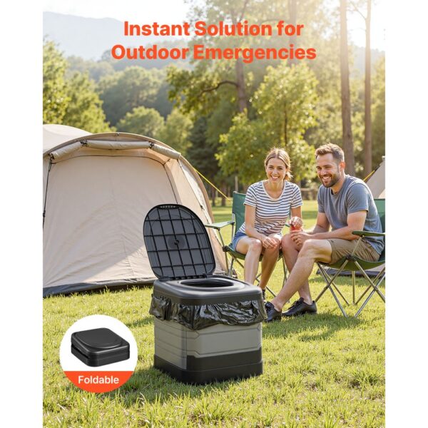 VEVOR Tragbare Campingtoilette 150 kg Belastbar, Mobile Toilette Faltbar für Erwachsene – Bild 2