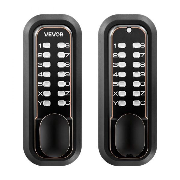 VEVOR Mechanisches Codeschloss mit Doppelseitigem Tastenschloss (4- bis 7-stelliger Code), Ölgebronzefarben