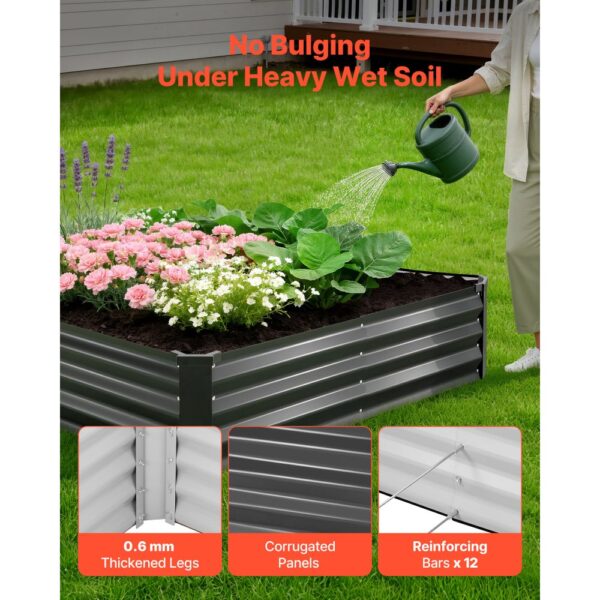 VEVOR Hochbeet Metall 2er-Pack 244x122x30 cm, Rechteckiges Gartenbeet, Pflanzkasten-Set für den Außenbereich – Bild 3