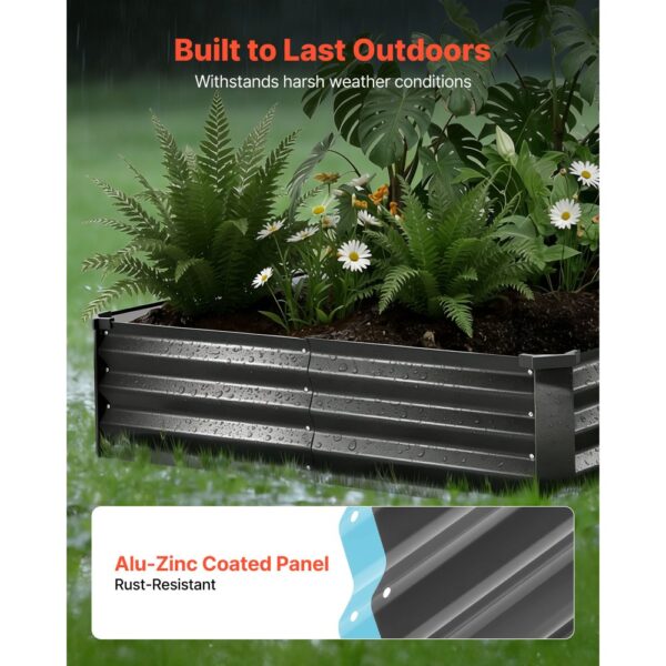 VEVOR Hochbeet Metall 2er-Pack 244x122x30 cm, Rechteckiges Gartenbeet, Pflanzkasten-Set für den Außenbereich – Bild 5