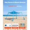 VEVOR Strandzelt mit Sonnenschutz (UPF 50+) 3 x 3 x 2 m – Bild 4