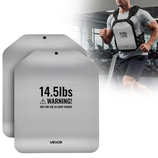 VEVOR Gewichtsplatten für Gewichtswesten 13,2 kg Set (2 x 6,6 kg), Laufen und Fitness