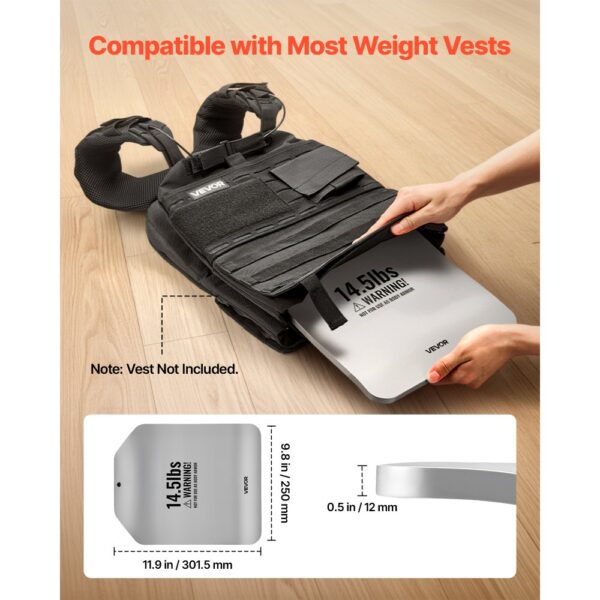 VEVOR Gewichtsplatten für Gewichtswesten 13,2 kg Set (2 x 6,6 kg), Laufen und Fitness – Bild 4