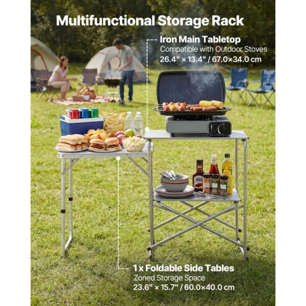 VEVOR Klappbarer Campingtisch, Campingkochstation mit Beistelltisch, Grillen und Wohnmobilreisen – Bild 2
