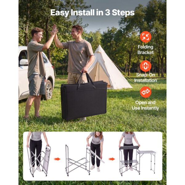 VEVOR Klappbarer Campingtisch, Campingkochstation mit Beistelltisch, Grillen und Wohnmobilreisen – Bild 3