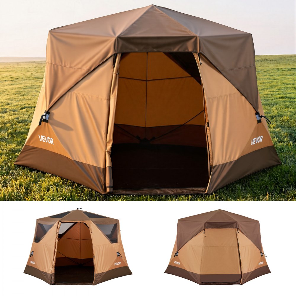 VEVOR Campingzelt 6 Personen, Schnellaufbau in 60 Sekunden, 330x213x204 cm