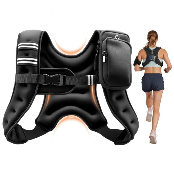 VEVOR Gewichtsweste 4,67 kg Trainingsweste mit Reflektorstreifen, Fitnessweste für Krafttraining, Laufen