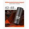 VEVOR Schlagnuss-Set, 3/8 Zoll-Antrieb, 48-tlg., SAE 5/16-3/4 Zoll & Metrisch 8-19 mm – Bild 2