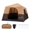 VEVOR Campingzelt 8 Personen, TPU-Luftschlauch & 4 Netzfenstern, Beige