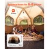 VEVOR Campingzelt 8 Personen, TPU-Luftschlauch & 4 Netzfenstern, Beige – Bild 4